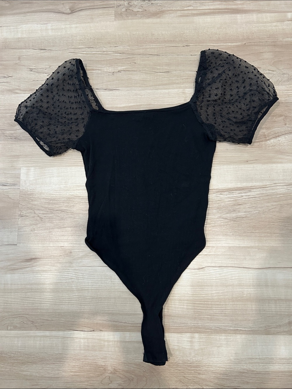 Altar’d State Black Puff-Sleeve Bodysuit
